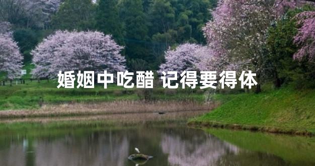 婚姻中吃醋 记得要得体